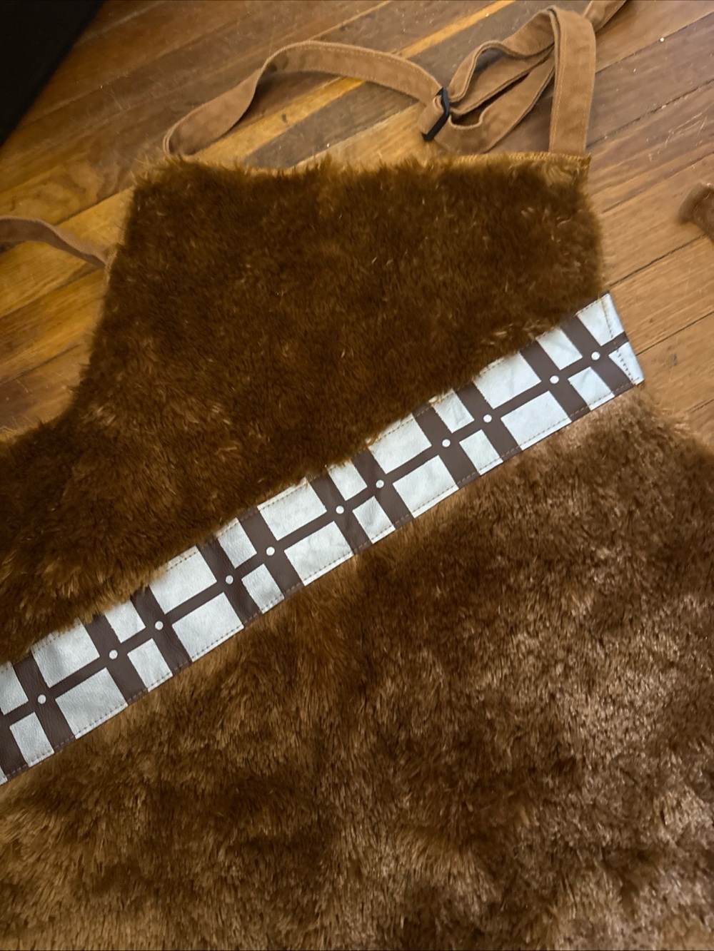 Hallmark Star Wars Chewbacca Faux Fur Apron with Silver Accent Band